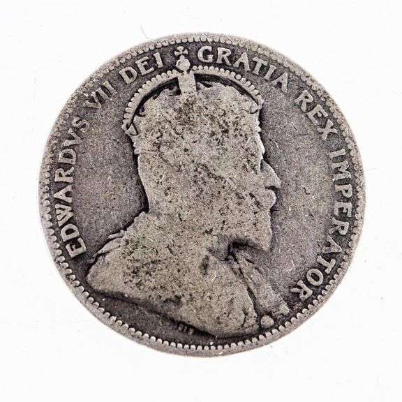 Canada Historical Silver Twenty Five Cents 1910