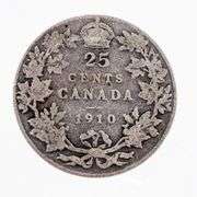 Canada Historical Silver Twenty Five Cents 1910