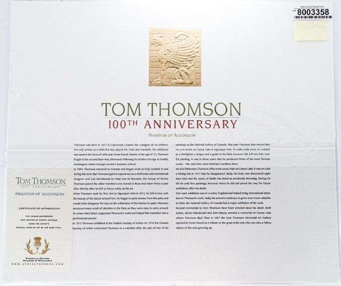 Tom Thomson, Group of Seven Artist, Fine Art Giclee, "Autumn Birches" Low Edition 1/100, Size 20 x 24" UF