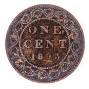 Canada 1893 Victoria Large One Cent Coin