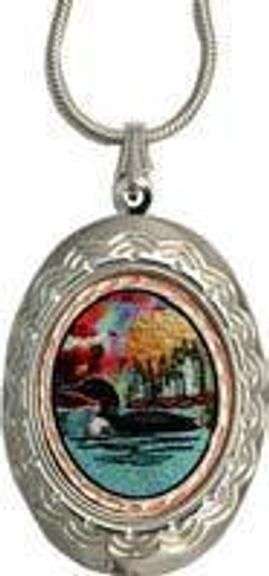 Lynn Bean Colourful Oval 1.5" Locket - Loons 20" Chain