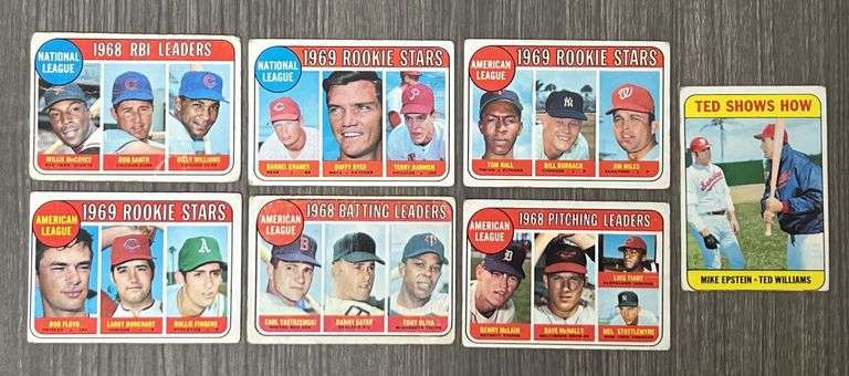 Assorted 1969 Topps ROOKIES/LEADERS Baseball Cards