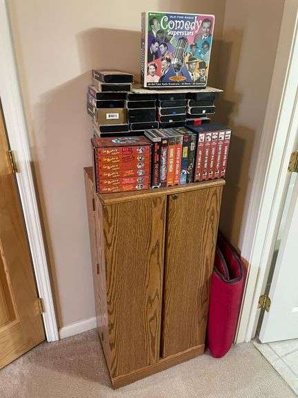 VHS Cabinet With Tapes