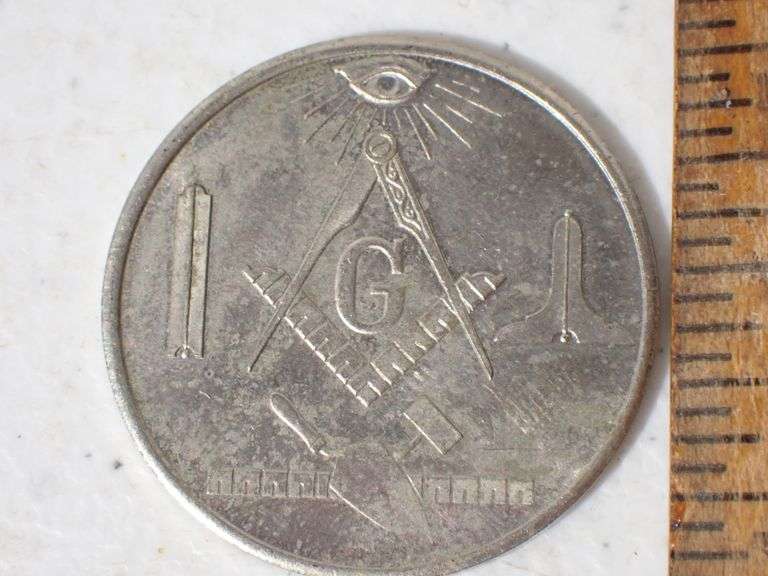 1960s era Masonic Made a Mason Lodge Member Coin Token - Still Blank