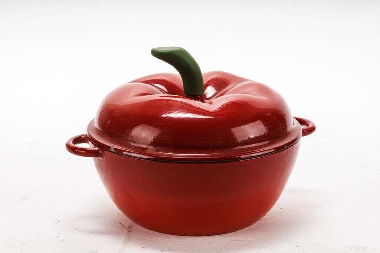 Cast Iron Enameled Apple Dutch Oven