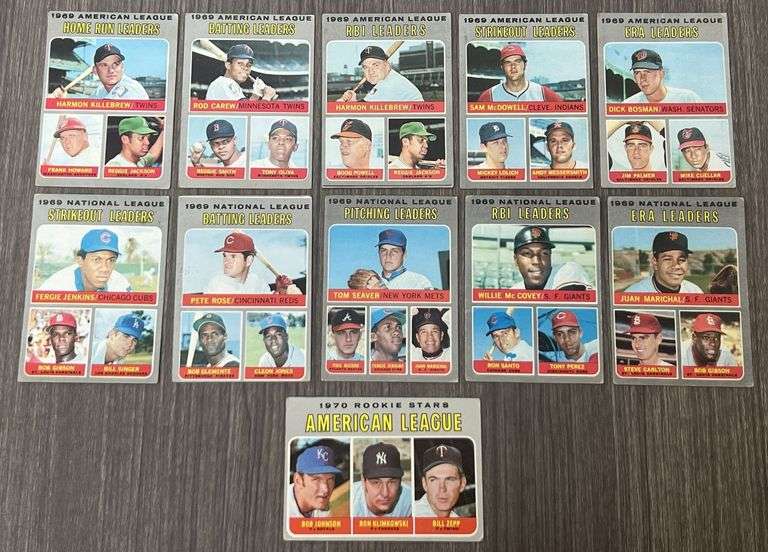 Assorted 1970 Topps LEADERS Baseball Cards