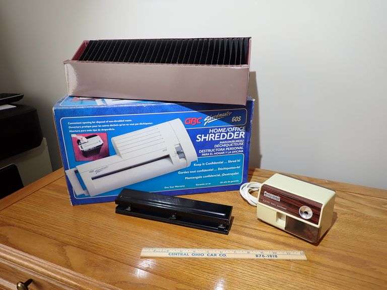 Panasonic Electric Pencil Sharpener - 3 hole punch - Home/Office Paper Shredder - 30 day organizer