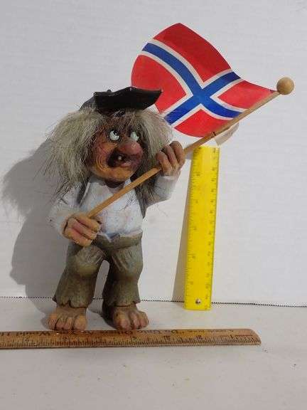 Original Ny Form HillBilly With Norway Flag Troll Hand Made in Norway 800