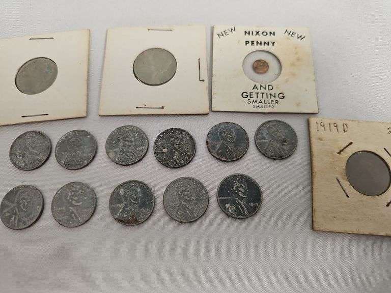 Steel pennies, 1919-D & Nixon penny