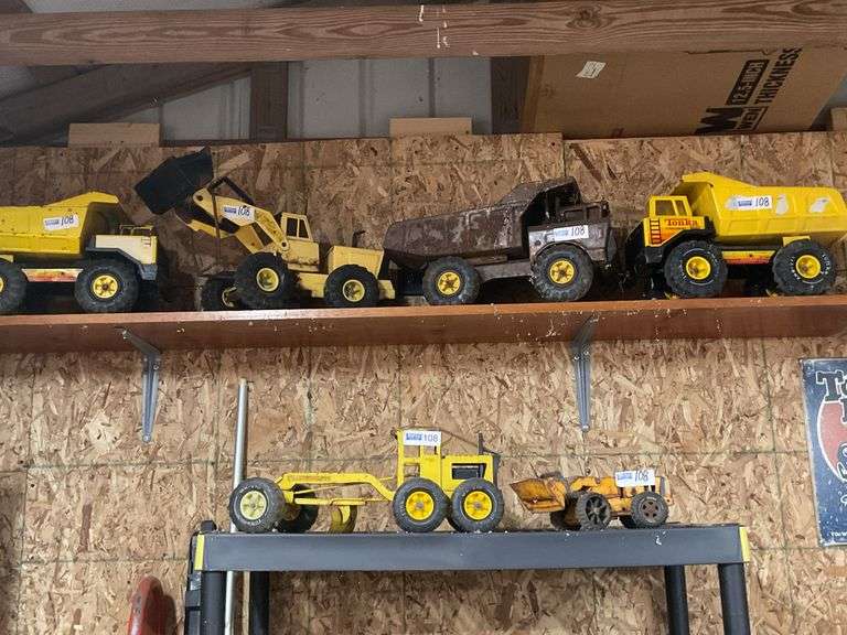 6 Metal Tonka Toys, 3 Tractors, 3 Trucks