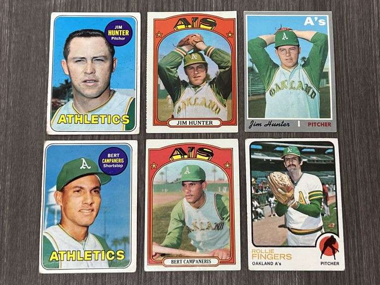 Assorted ‘60s & ‘70s Campaneris/Hunter/Fingers Baseball Cards