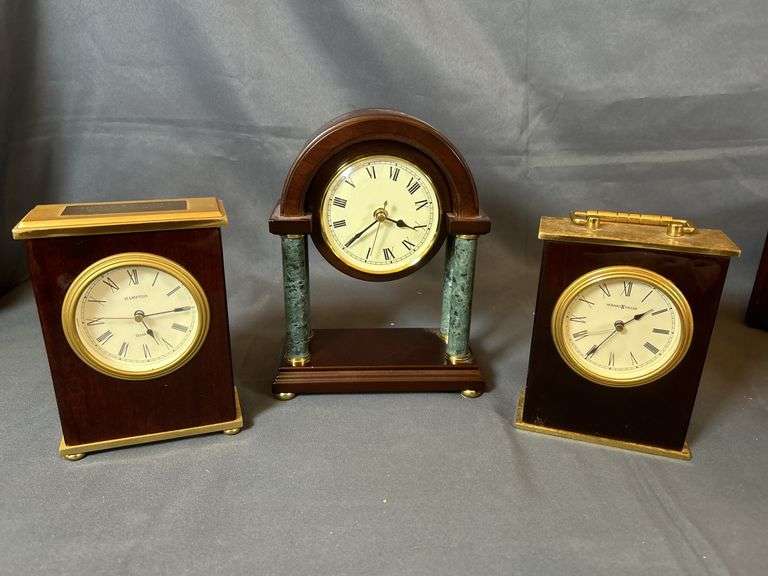 Brass & Rosewood Desk Clocks