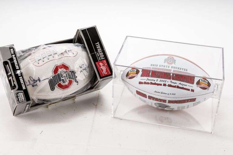 Archie Giffin Signed Ohio State Football and Fiesta Bowl 2003 Ball