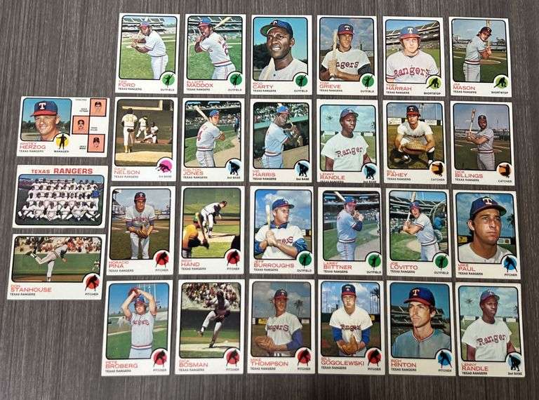 Texas Rangers 1973 Topps Team Set