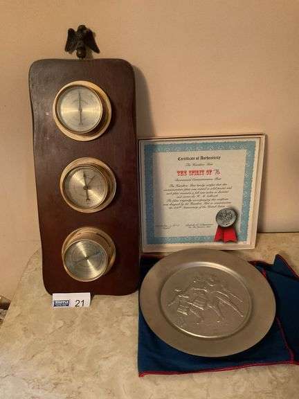Bicentennial Plate & Barometer