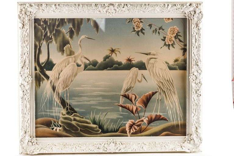 Large Framed Artwork of Birds