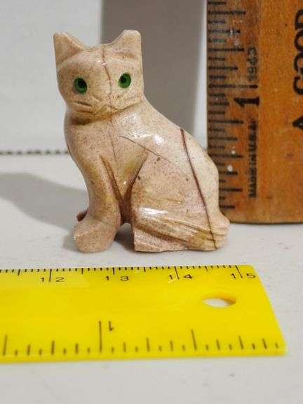 Carved Dolomite Cat Spirit Animal - Mint condition.