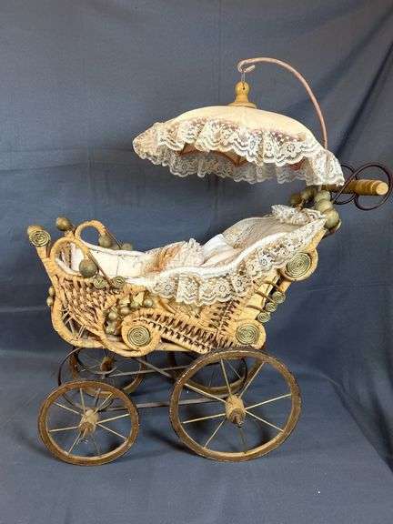 Victorian Wicker Baby Buggy