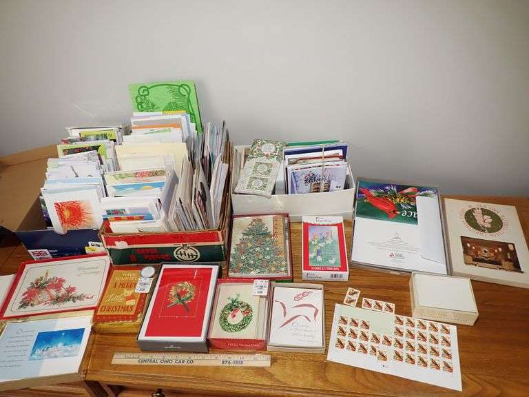 THOUSANDS OF NEW/UNUSED GREETING CARDS w/envelopes, STAMPS and more!
