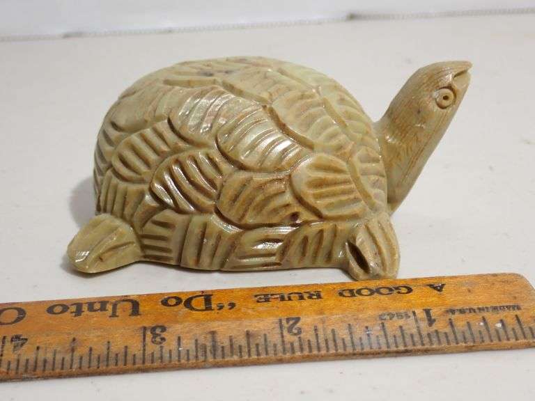 Unique Handcrafted Stone Sea Turtle Figurine by Archana Crafts India - MINT condition
