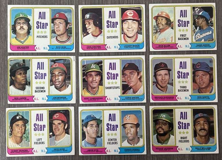 Assorted 1974 Topps All Star AL/NL Baseball Cards
