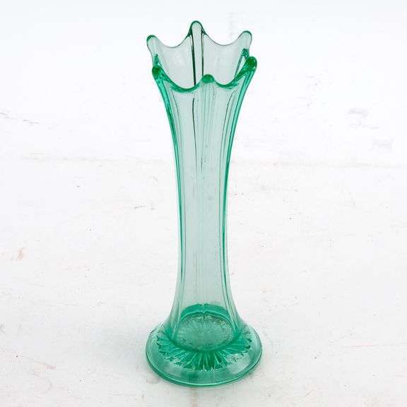 Uranium Glass Swung Vase- Glows!