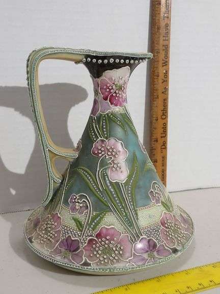Antique Moriage Japanese Ewer - See all photos