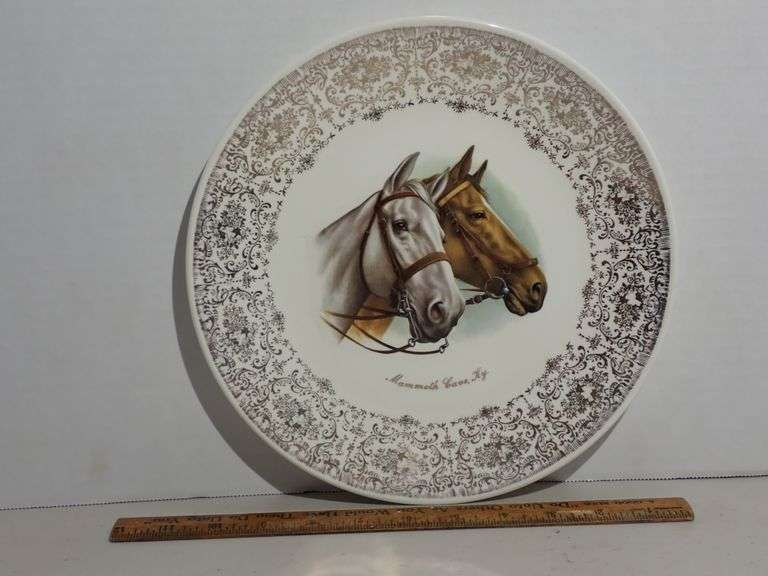 1960s Mammoth Caves Horse Bust Decorative Plate 10.5" - MINT condition.