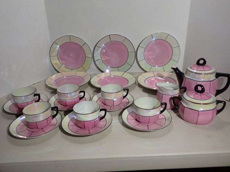 23pc German Lusterware Tea Set - Service for 6 - Excellent condition