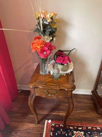 Side table and contents