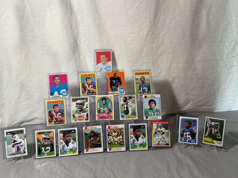 1960s, 70s, 80s and newer, New York Giants and Philadelphia Eagles football cards.