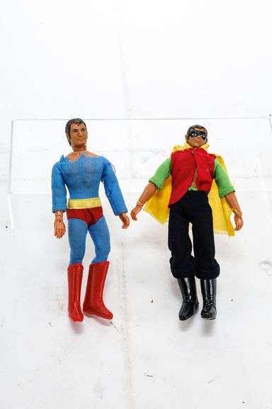 Vintage 1970's Superman and Robin Mego Figures