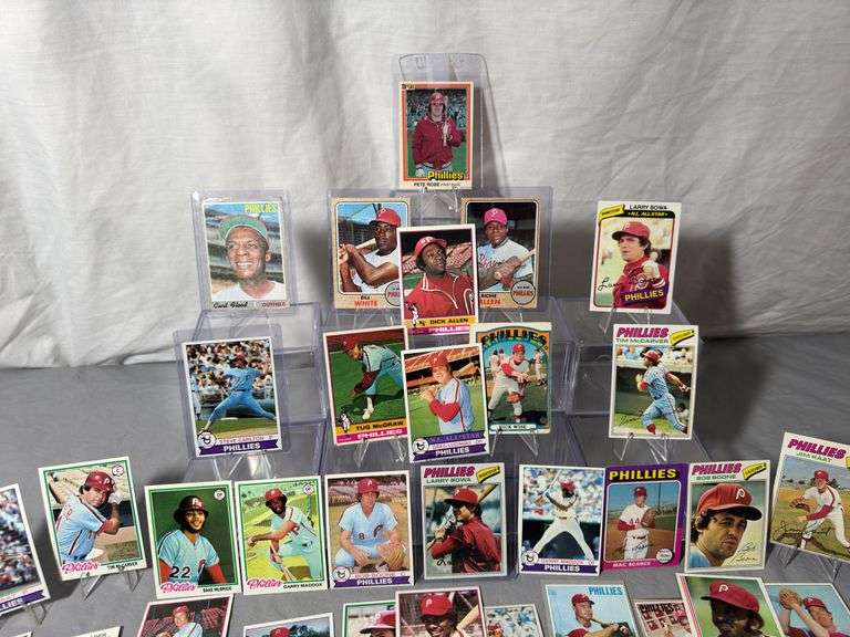 Phillies Baseball Cards including cards from the 1970s and newer.