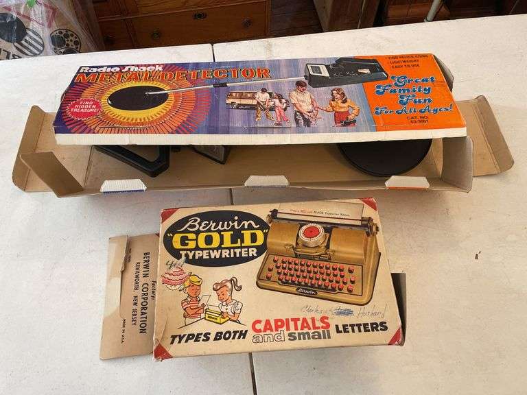 Radio Shack Metal Detector & Berwin Typewriter