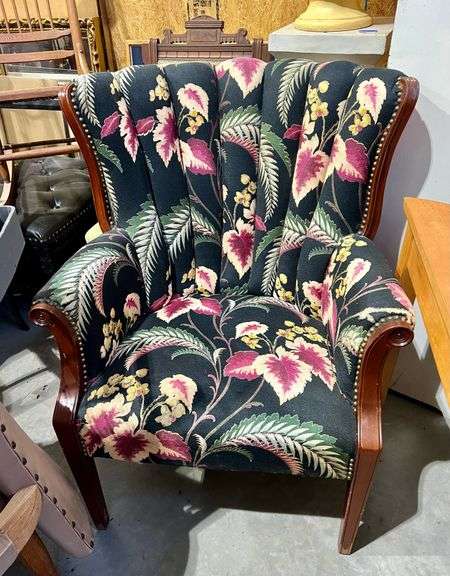 Barkcloth 40s Chair