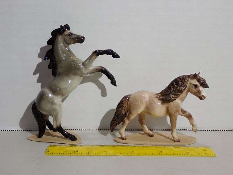 Retired Hagen Renaker Ceramic Miniatures - Rearing Stallion & Highland Pony Stallion - MINT conditio