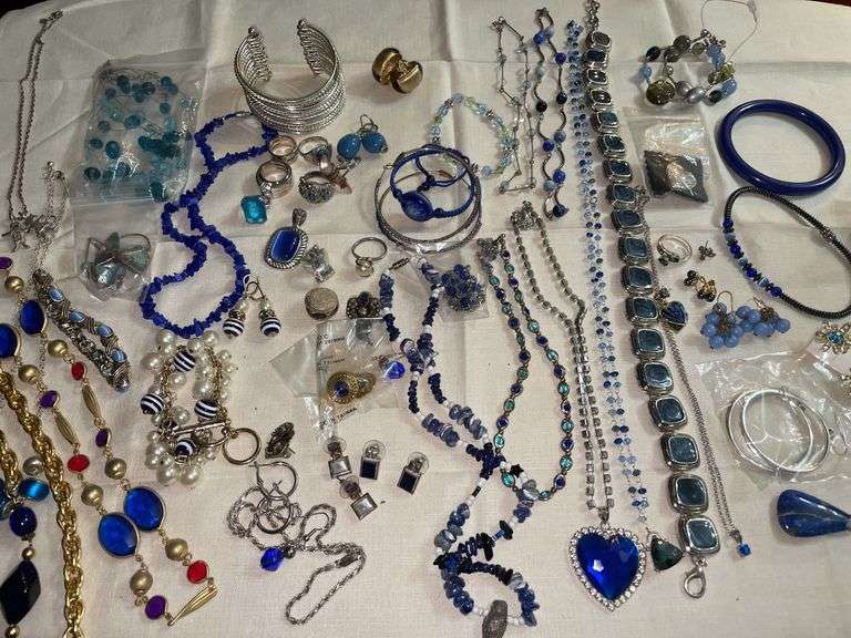 Blue costume jewelry
