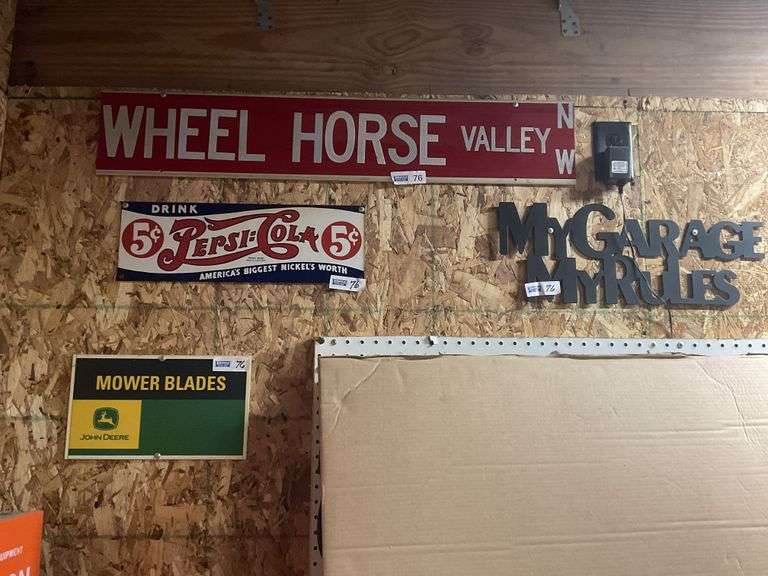 Pepsi, Wheel Horse, John Deere, Clock, My Garage My Rules