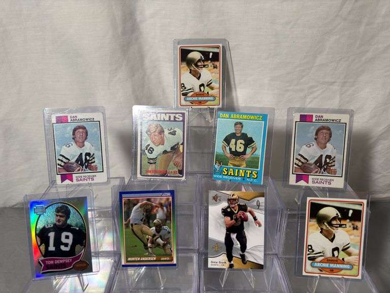 1970s, 80s and newer New Orleans Saints football cards.