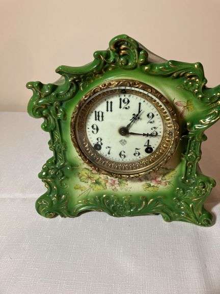 Porcelain Clock by Ansonia