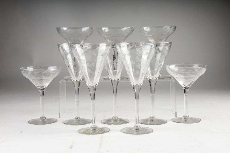 Antique Etched Stemware