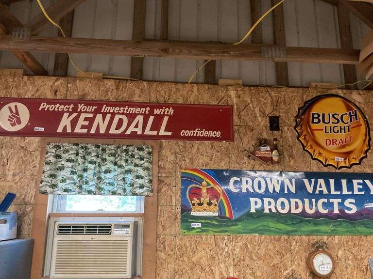 Busch, Kendall, Duquesne Lighted Sign, Crown Valley Metal Signs