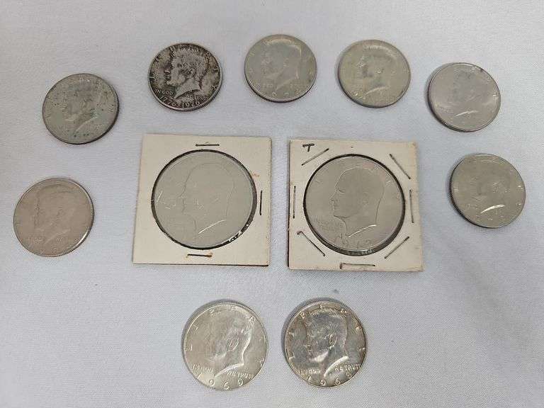 Ike Dollars, Kennedy Silver Half (2) & 7 Kennedy Half ('71-'84)
