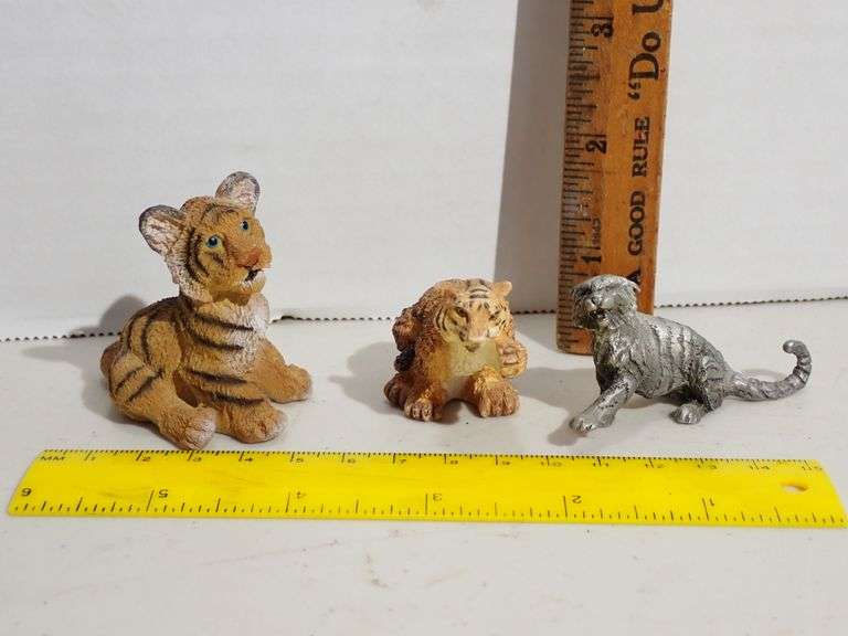 Resin Tiger Cub & Bengal Tiger & Pewter Tiger