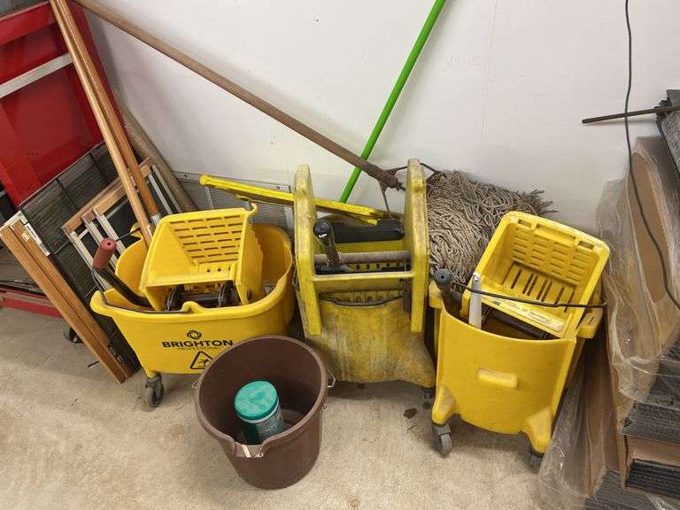 mop buckets and mops