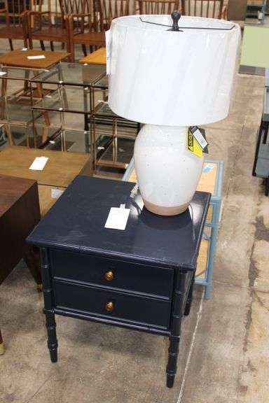 Navy Blue Table & Lamp