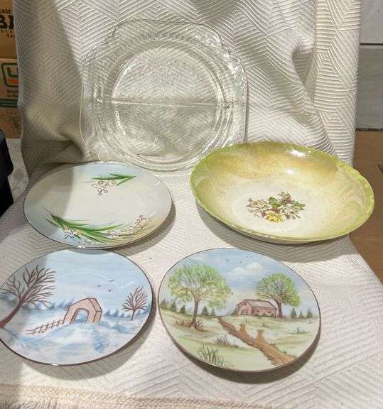 Vintage Grill Plate, Bowl, Plates