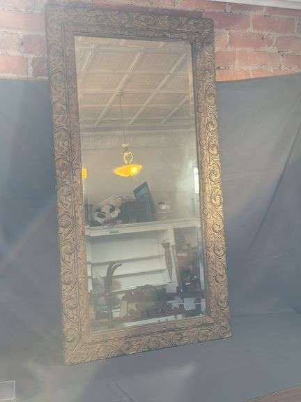 Antique Wood Framed Mirror