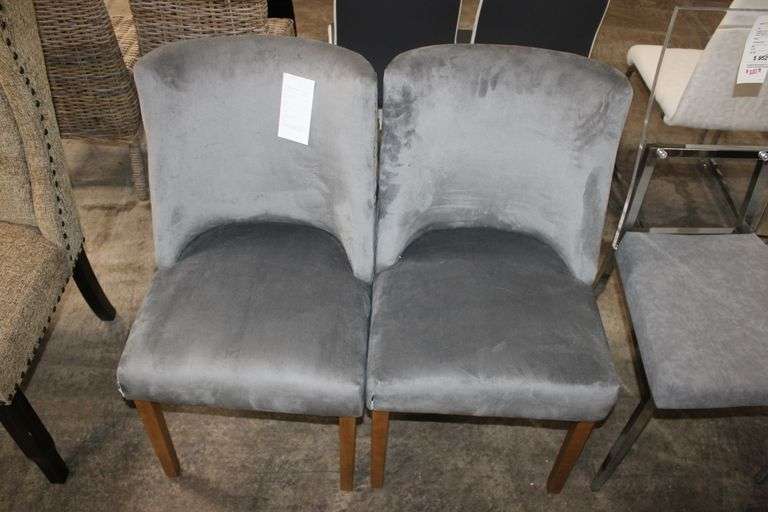 Gray Velvet Dining Chairs