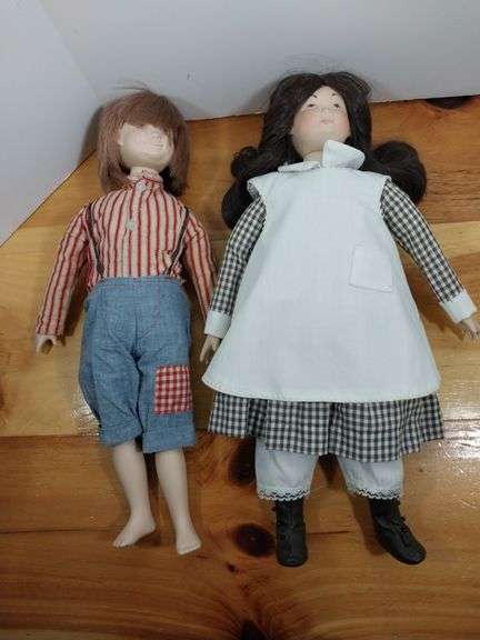 2 Suzanne Gibson Dolls: Toby the Newsboy and Lillian from Kalico Kids Collection